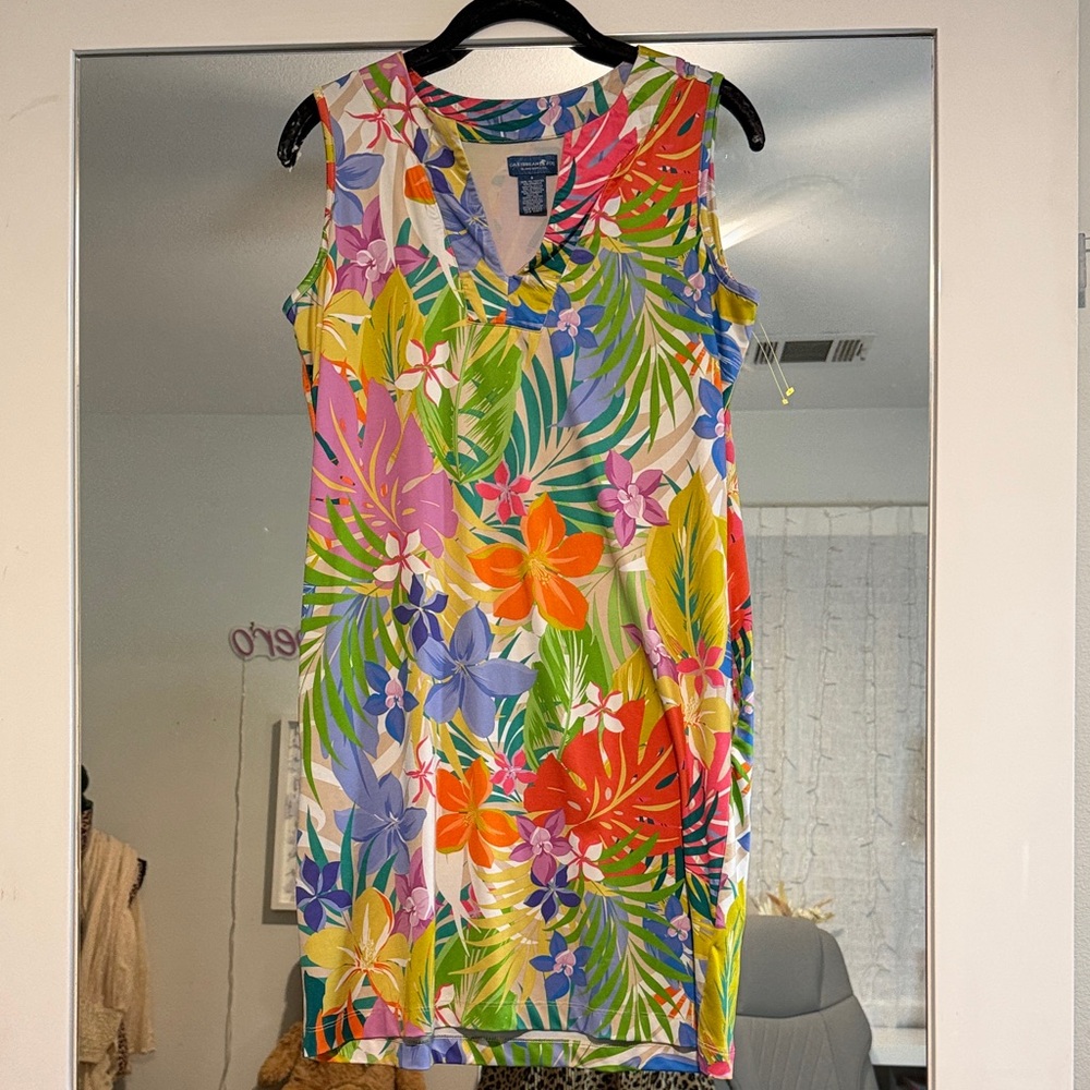 Caribbean Joe Tropical Floral Women's Swim Dress